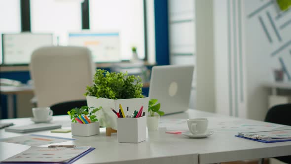 Modern Business Meeting Zone Interior with Conference Table