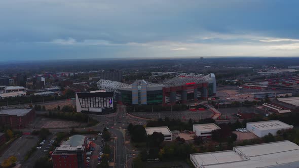 Aerial View of Iconic Manchester United Stadium in England