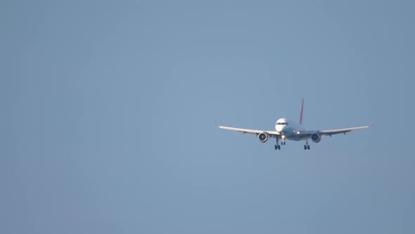 Passenger Plane Descends for Landing