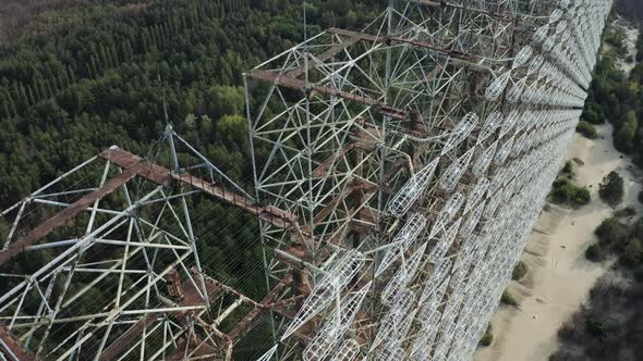 Top View of Duga Horizon Radar Systems in Chernobyl Ukraine