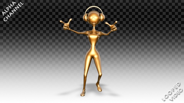 3D Gold Woman - Cartoon Club Dance