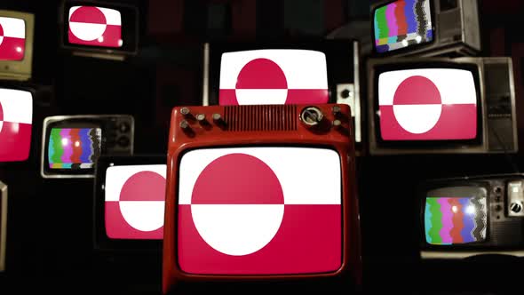 Flag of Greenland and Retro TVs.