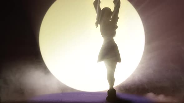 Silhouette K Pop Dancer In Lighting Stage 3D Animation