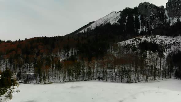 Beautiful Winter Landscape in the Mountains with frozen Lake