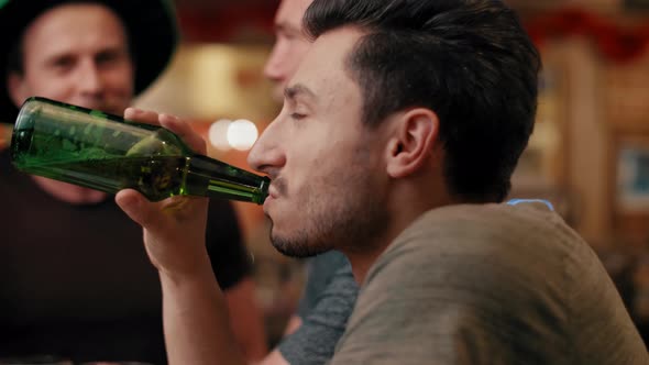 Group of friends spending time together in the pub