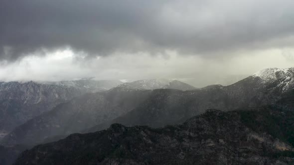 Rain in the Mountains Aerial View 4 K