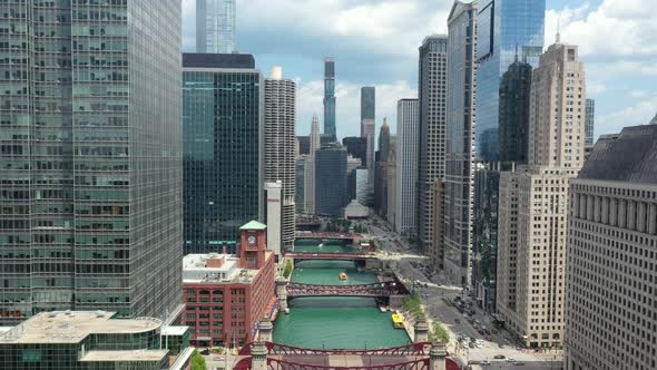 Aerial View of Chicago Riverwalk