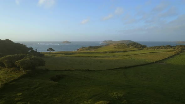 Scilly Isles Countryside and Coast at Sunset