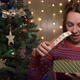 Amazed Young Woman Looking at Magical Christmas Gift in the Box - VideoHive Item for Sale