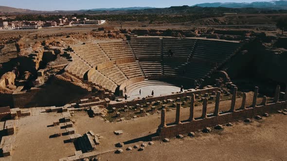 Aerial View Of The Ruins Of Ancient Timgad, Algeria