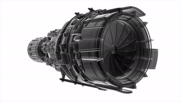 Rotate Jet Engine Turbine