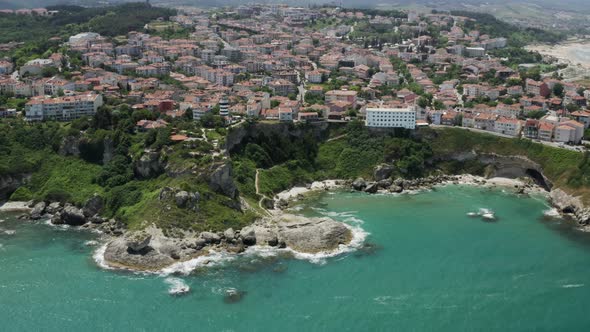 Clean Sea Waves And Coast Aerial View