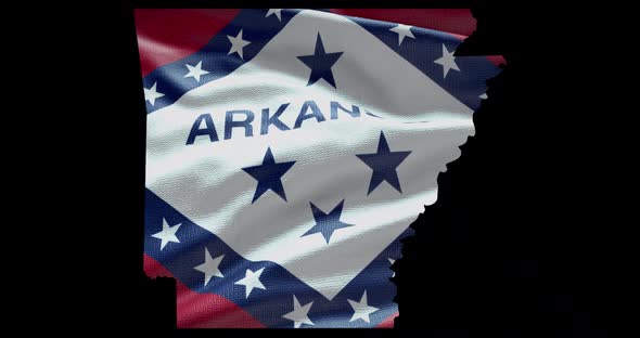 Arkansas state flag waving background. Alpha channel