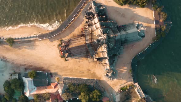 Aerial View of the Sanctuary of Truth in Pattaya, Thailand