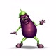 Fun Eggplant  Looped Dance on White Background - VideoHive Item for Sale