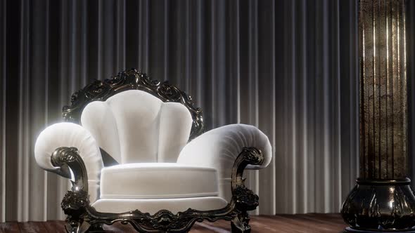 Luxurious Theater Curtain Stage with Chair alt
