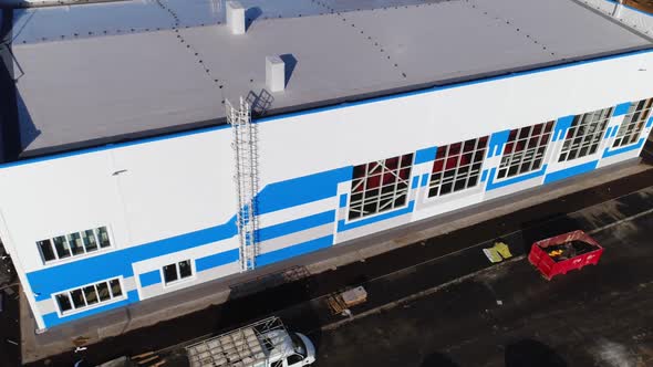 Flat Roofed Workshop with Windows and Emergency Ladder