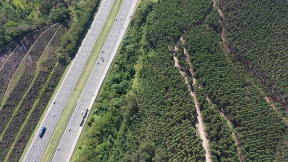 Bandeirantes highway near downtown Sao Paulo Brazil. Famous brazilian road