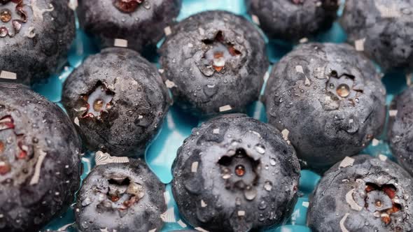 Top View of a Group of Blueberries in the Water