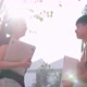 Education and student. Two Asian student teenagers talking on walkway in college - VideoHive Item for Sale