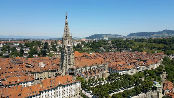 City of Bern in Switzerland From Above  the Capital City Aerial View