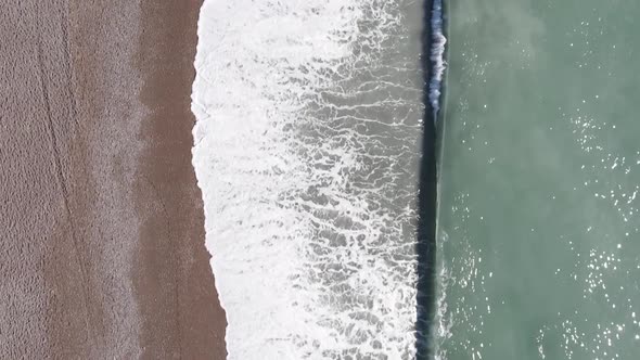 Sea Near the Coast  Closeup Aerial View of the Coastal Seascape