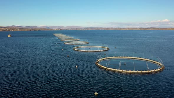 Aerial View of Fish Farm in County Donegal  Ireland