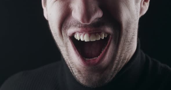 Closeup of Angry Laugh