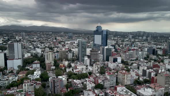 View of a storm above mexico city