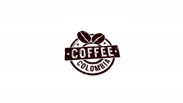 Coffee Colombia stamp and stamping isolated alt