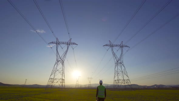 Row of Electric Poles and Engineer's walk.