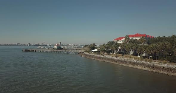 Pier looking toward downtown Charleton South Carolina