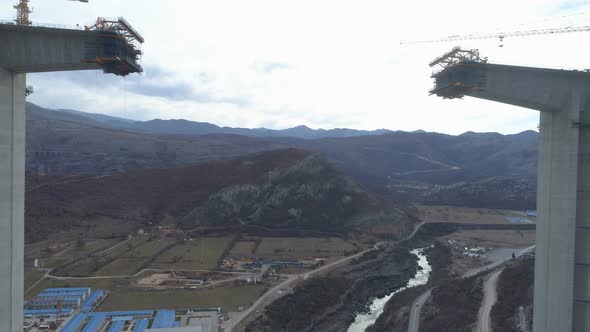 Construction of Bridge of a New Highway Through the Moraca Canyon in Montenegro
