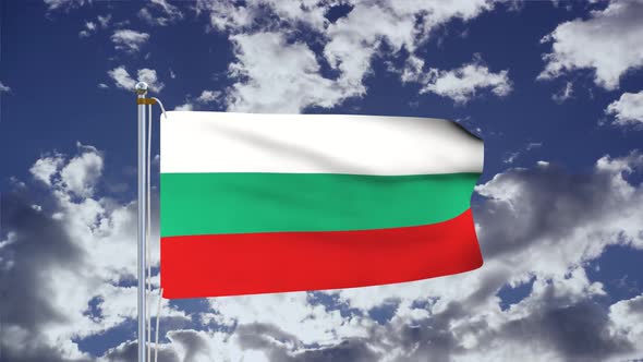 Bulgaria Flag Waving 4k