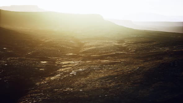 Desert Landscape on the Volcanic Island of Canary Islands