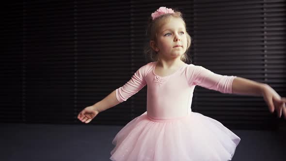 Child Little Ballerina in Pink Tutu Dancer