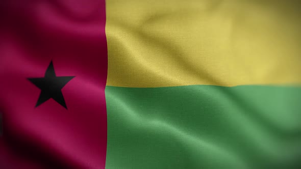 Guinea Bissau Flag Textured Waving Front Background HD