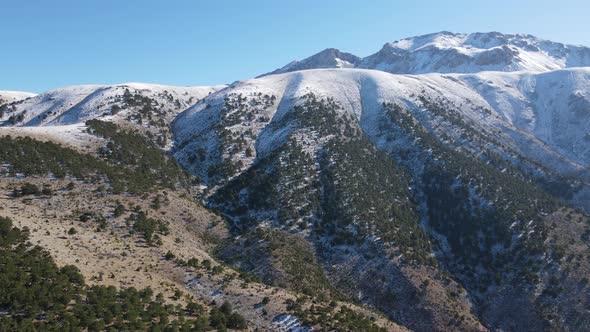 First Snow on Mountain Peak