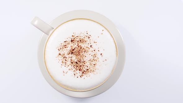 Coffee Cup with Milk Foam Rotate