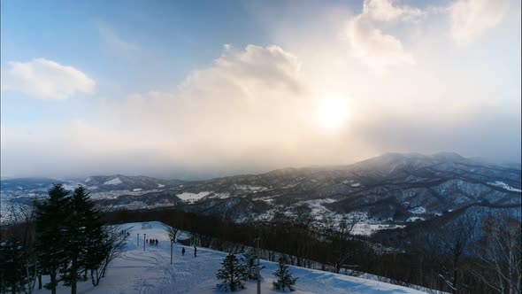 Beautiful landscape top of view at Hakodate city in Hokkaido Japan