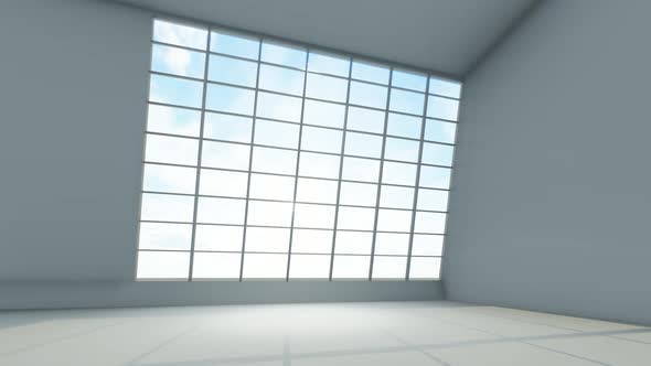 Empty White Room With Bright Light From Windows 4