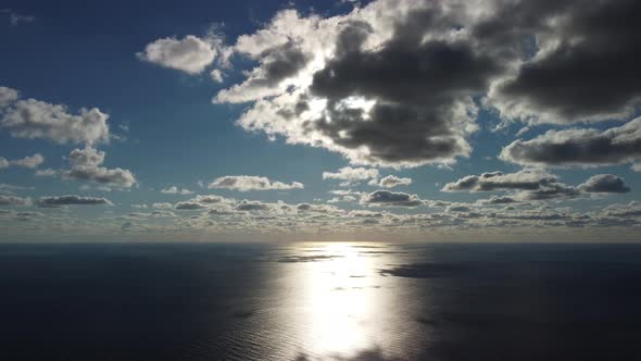 Abstract Aerial Nature Summer Ocean Sunset Sea and Sky Background