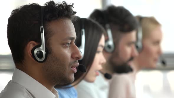 American Black Man Working in Tech Support.