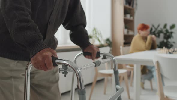 Old Man with Walker at Nursing Home