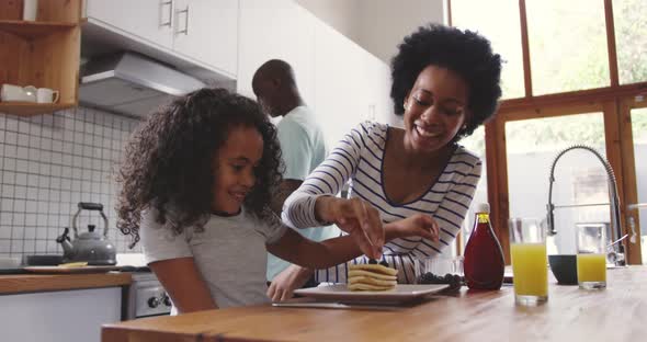 Family spending time at home together