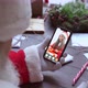 Santa Claus Talking to Child on Phone Video Call Open Present Sit at Table - VideoHive Item for Sale