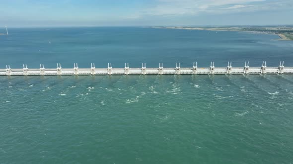 Storm Surge Barrier in the Netherlands Protecting the Mainland from Flooding