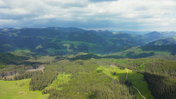 Panoramic Aerial View of Idyllic Mountain Scenery in the Alps