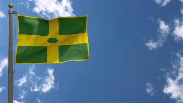 Patillas City Flag (Puerto Rico) On Flagpole