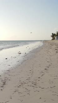 Vertical Video of Low Tide in the Ocean Near the Coast of Zanzibar Tanzania